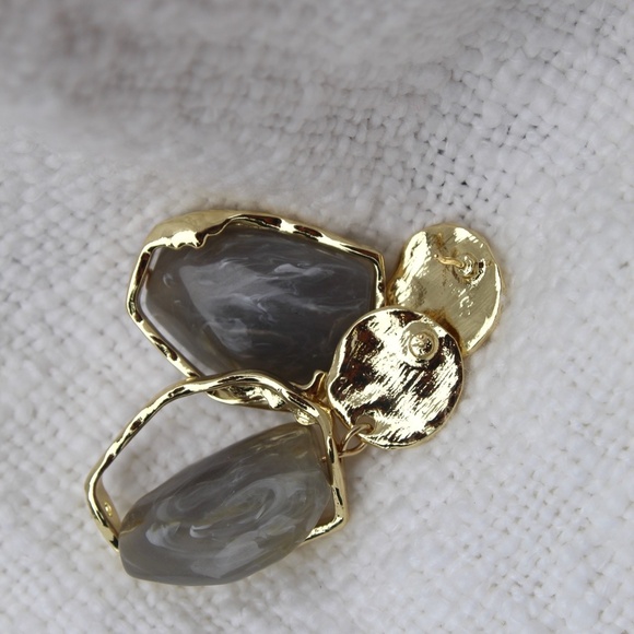 Sterling Silver "Winter" Drop Stone Pendants with Gold Casing - Picture 5 of 13